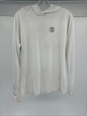Scales Women's Lightweight Hooded Long-Sleeve Drifit Shirt - White
